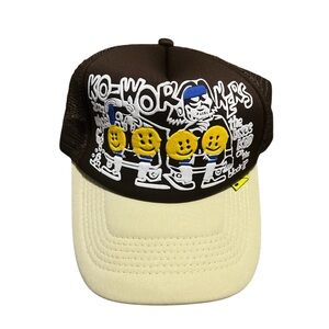 Kapital Knee Kids on The Block Brown Trucker Hat
